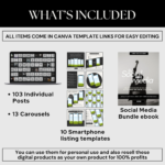 Instagram Carousel MRR Social Media Templates Marketing Carousels PLR MELANIN women Carousel Templates Faceless Instagram Marketing