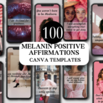 Melanin Faceless Instagram Stories MRR Pink IG Stories Positive Affirmations Melanin Pinterest Instagram Templates MRR