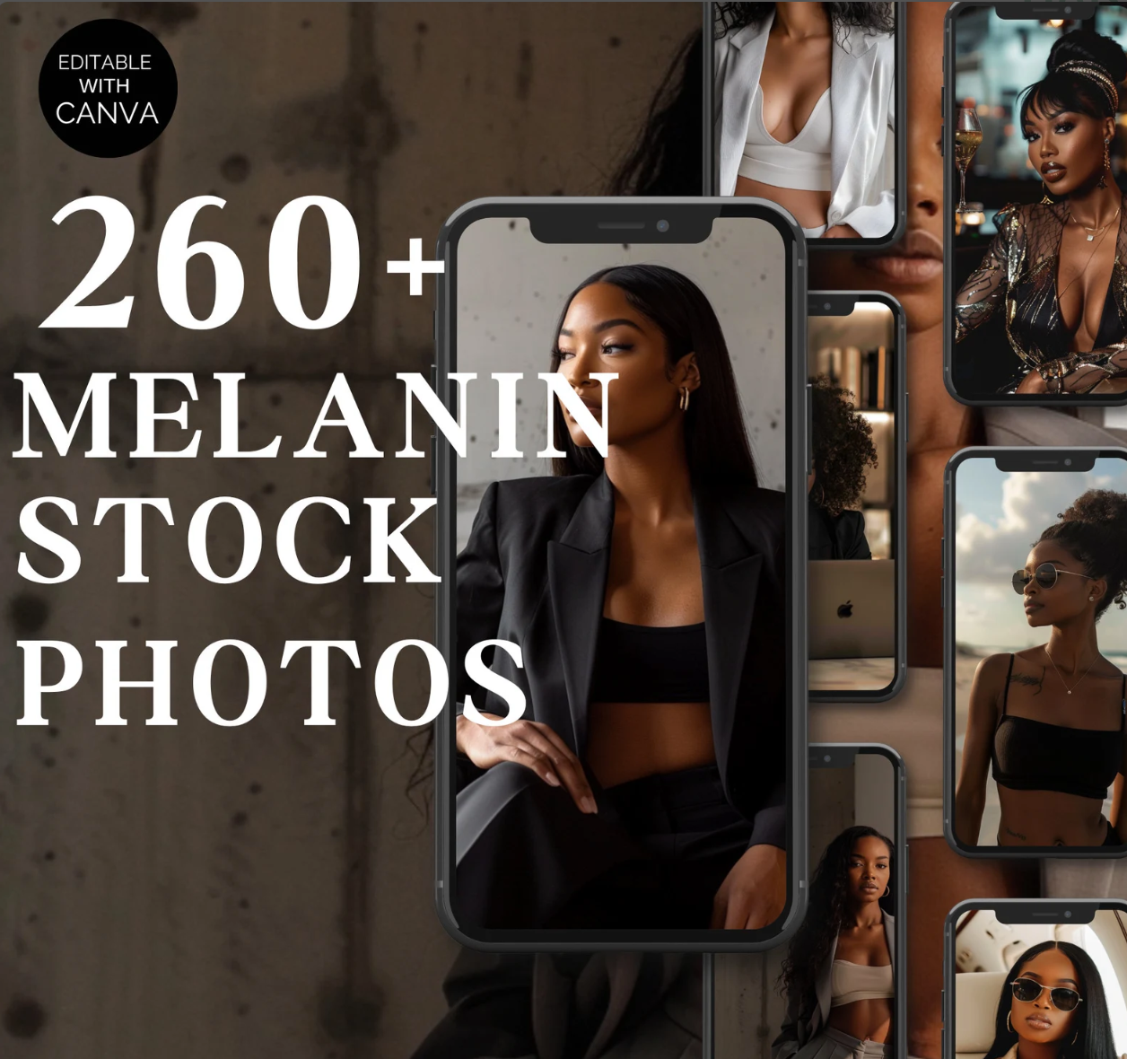 Melanin Images Social Media Images Melanin Luxe Collection AI-Generated Stock Images Website Images Stock Photos