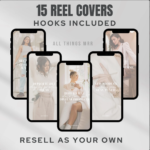 Reel Covers with Hooks Instagram Story Covers Reel Cover MRR Reel Cover Aesthetic Instagram Canva Templates Faceless Marketing MRR