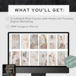 Reel Covers with Hooks Instagram Story Covers Reel Cover MRR Reel Cover Aesthetic Instagram Canva Templates Faceless Marketing MRR