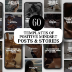 Positive Mindset Posts and Stories Master Resell Rights Instagram Posts & Stories Template Boss Babe Faceless Instagram MRR Digital Products