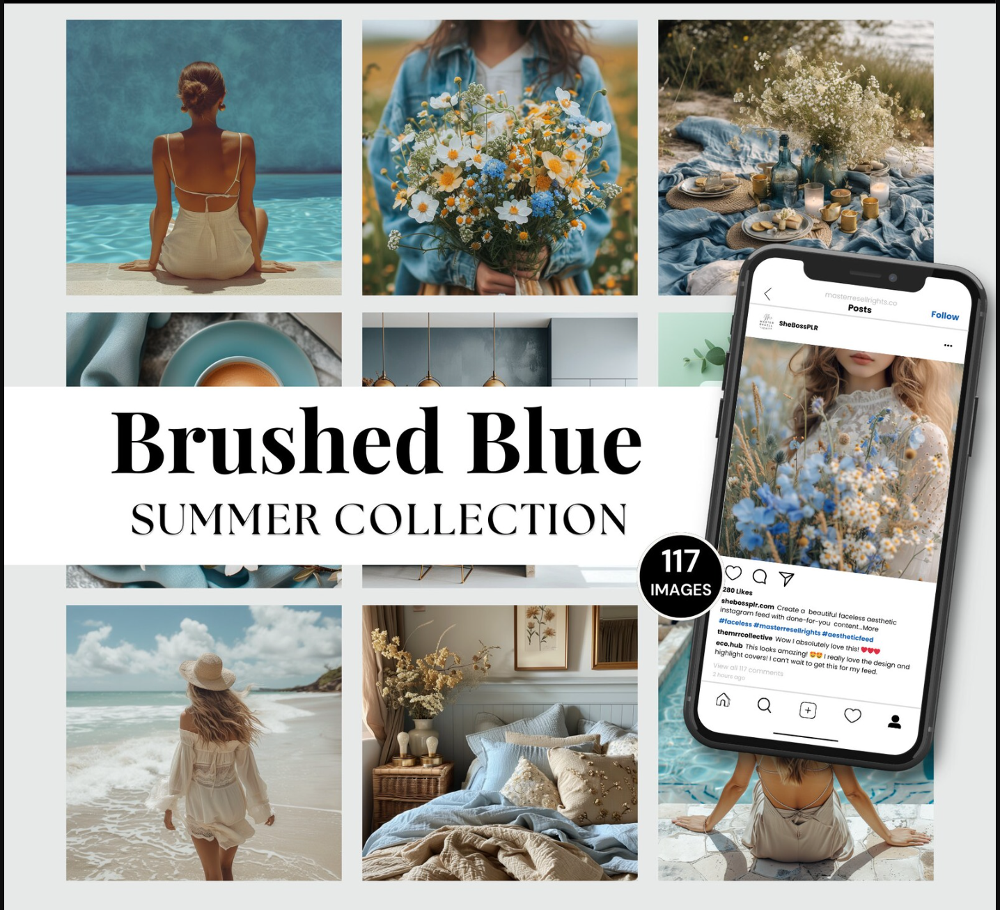 Blue Stock Photos Faceless Digital Marketing Stock Images Bundle Master Resell Rights Blue Themed Faceless Images for Website Graphic Design