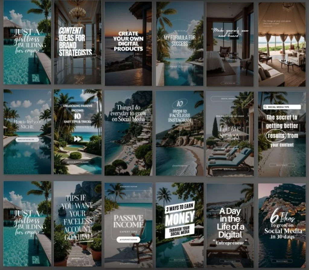 Instagram Story Covers Reel Covers with Hooks Reel Cover MRR Reel Cover Aesthetic Instagram Canva Templates Faceless Marketing MRR